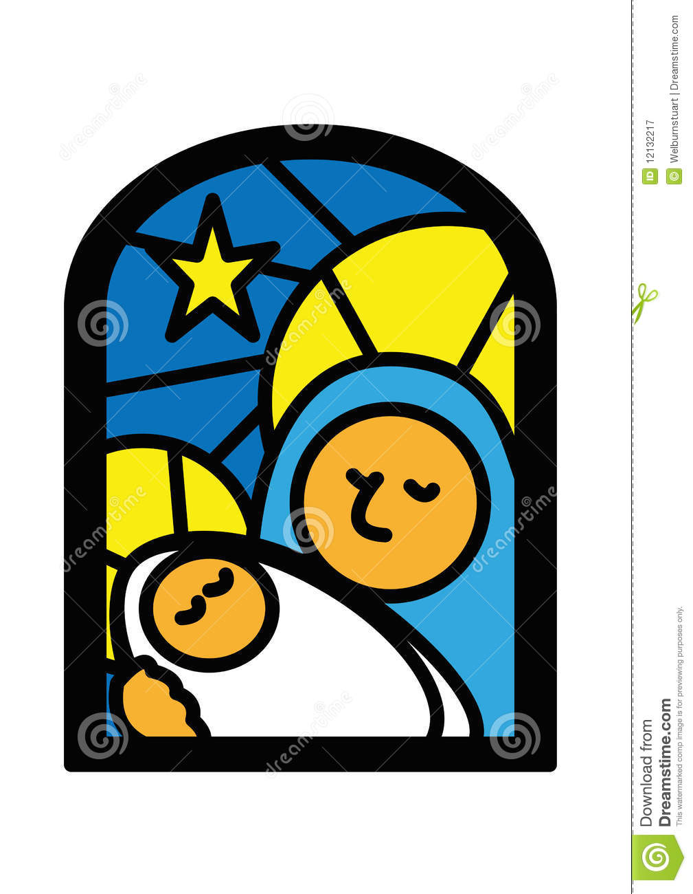 Christmas Window Mary And Jesus Royalty Free Stock Photography   Image