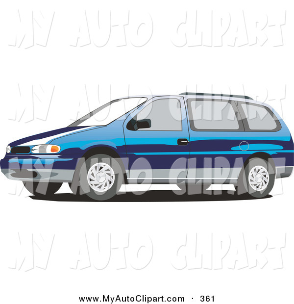Clip Art Of A Blue Ford Windstar Minivan Driving Left By David Rey    