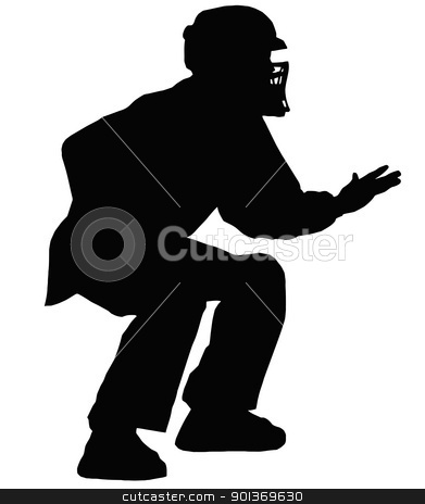     Clipart Baseball Umpire Decision Indication By Giving Hand Signal By