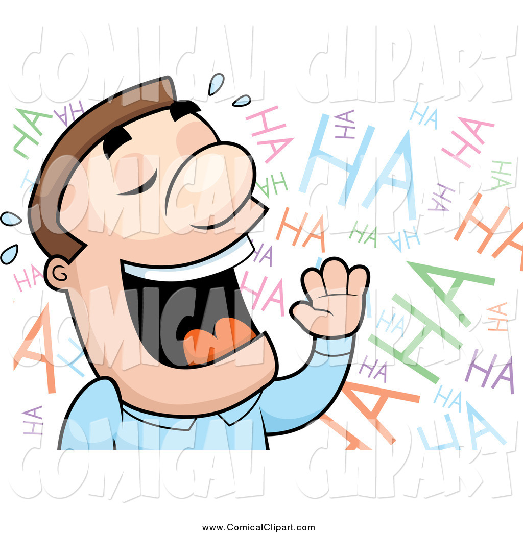 Comical Clip Art Of A Man Crying From Laughing So Hard By Cory Thoman