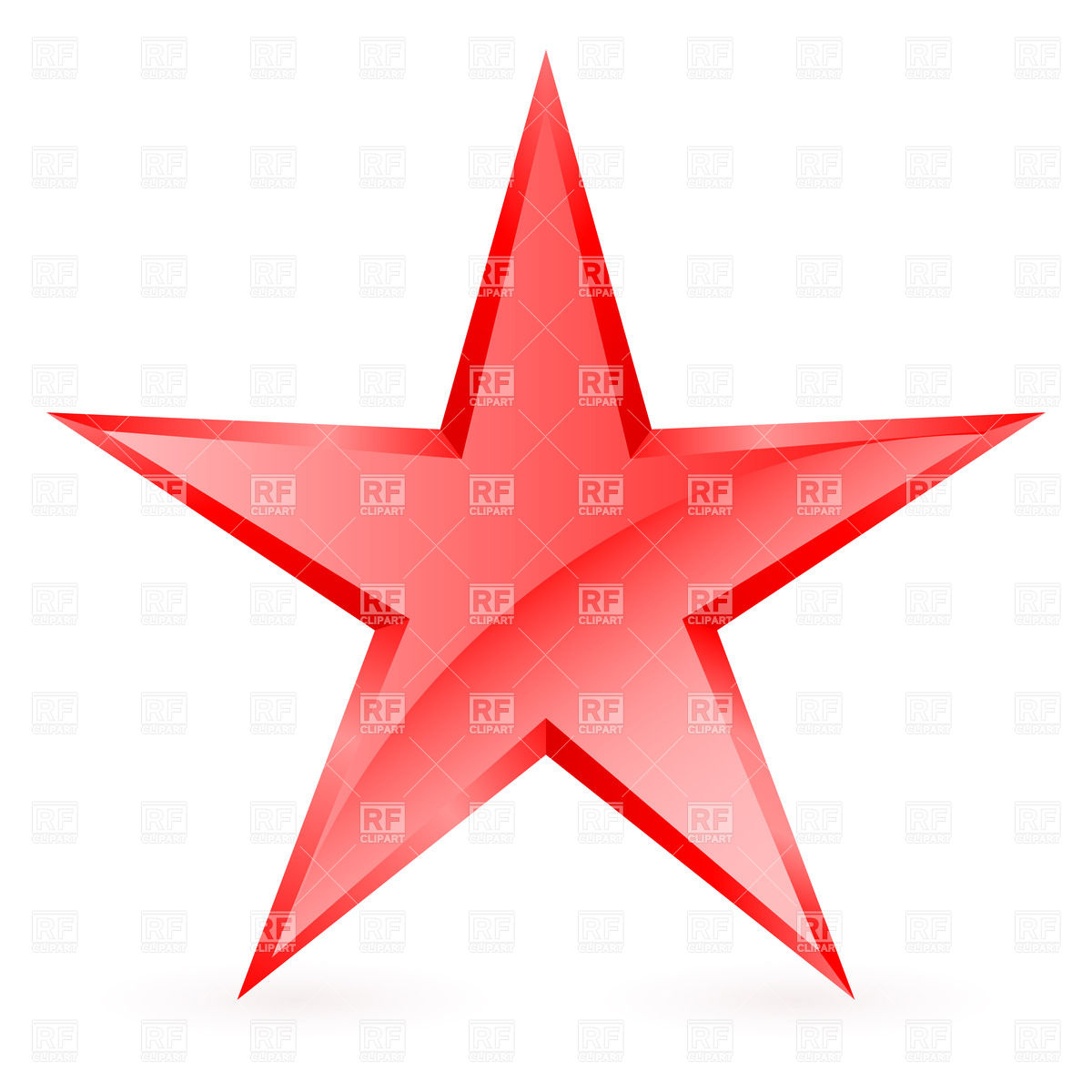 Glossy Five Pointed Red Star On White Background Signs Symbols Maps    