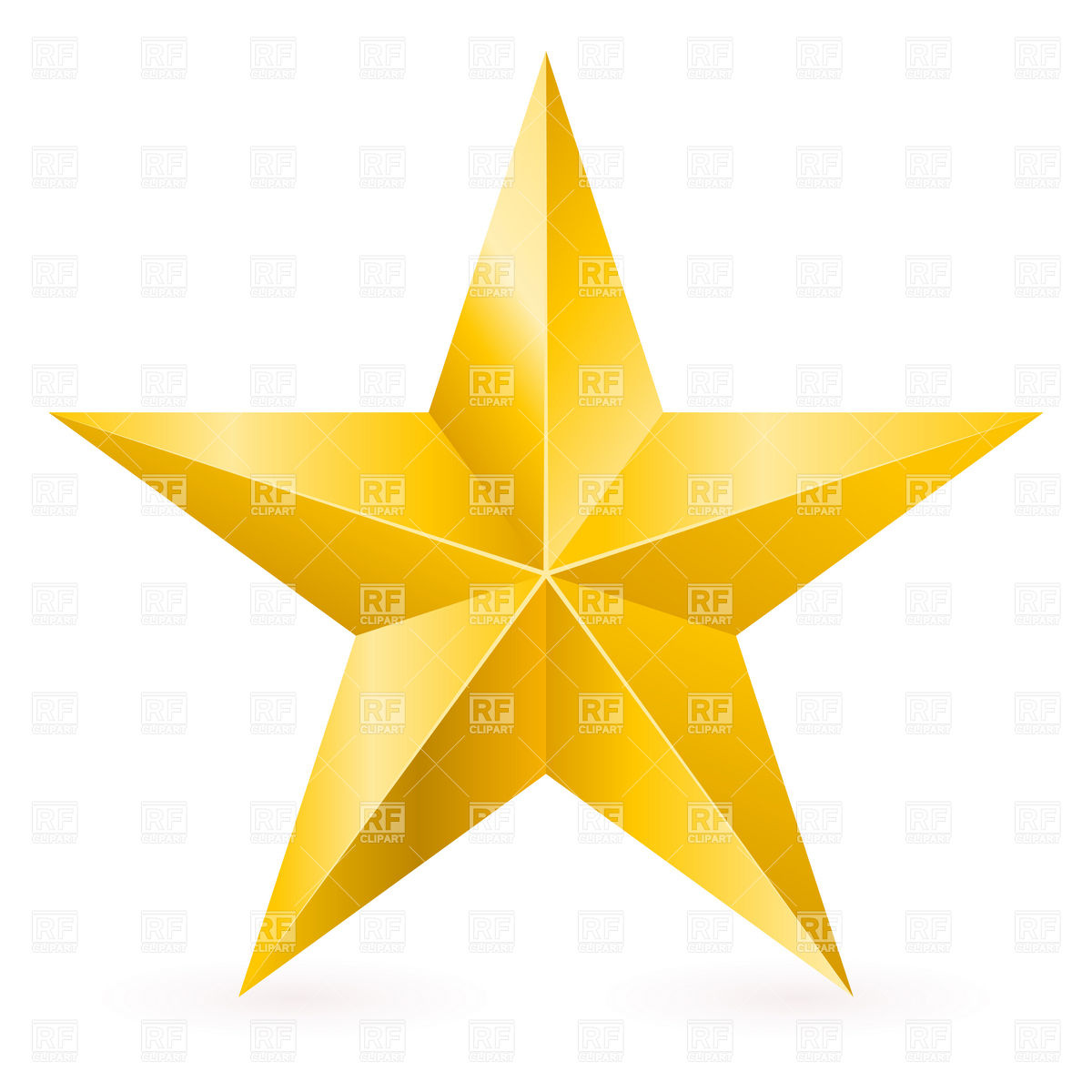 Golden Five Point Star With Facets 7309 Download Royalty Free Vector    