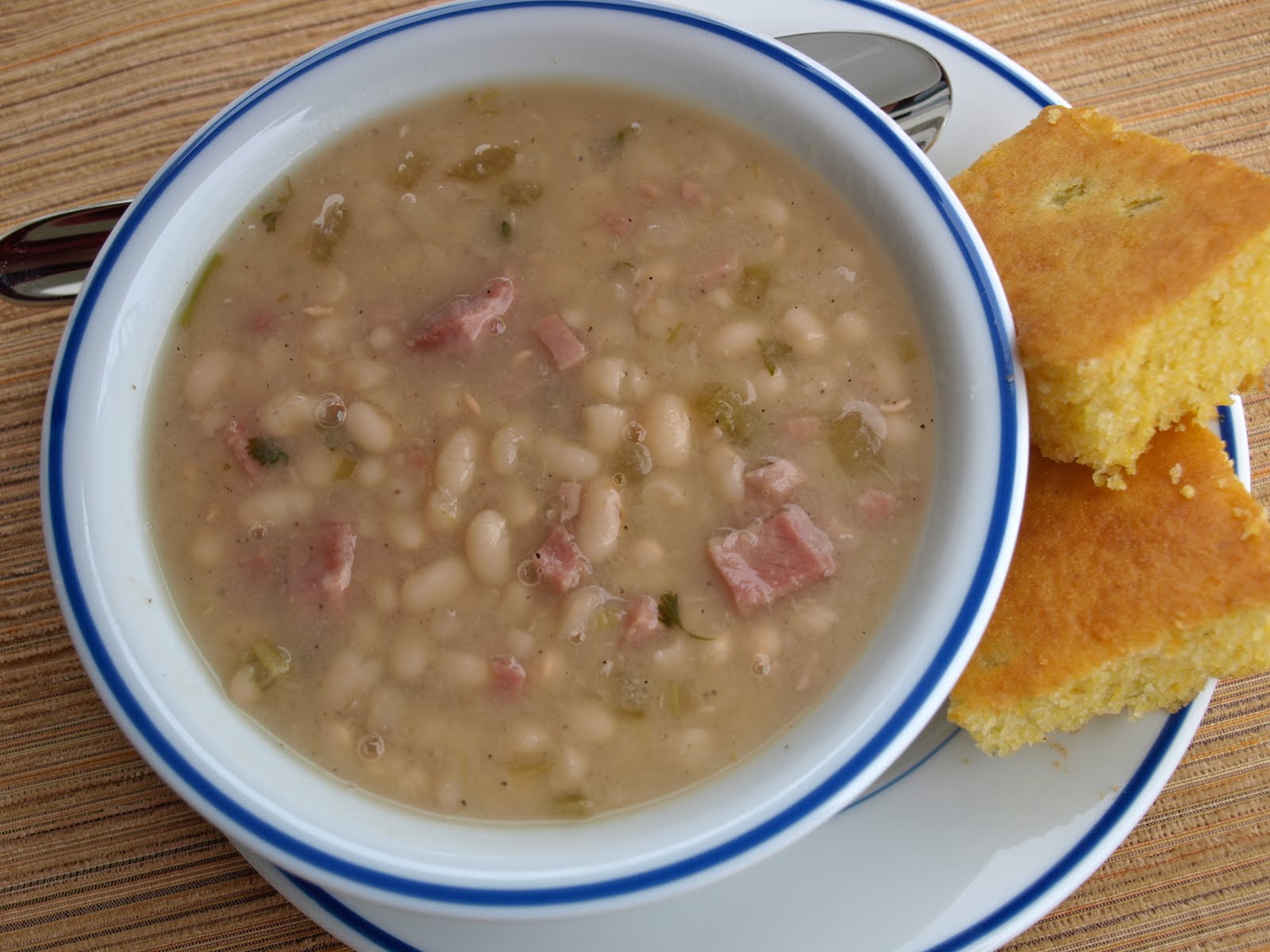 Grandma Duers  Lima Bean Soup Served With Corn Bread Recipe Below