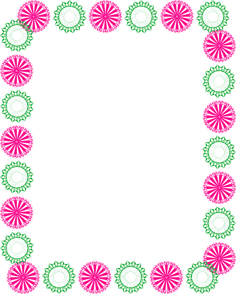 Green And Pink Clipart Circle Border Design 2016