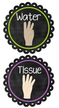 Hand Signal Signs  Have Students Show You What They Need Using Hand    