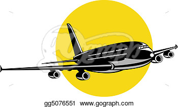 Illustration   Jumbo Jet Plane In Flight  Clipart Gg5076551   Gograph
