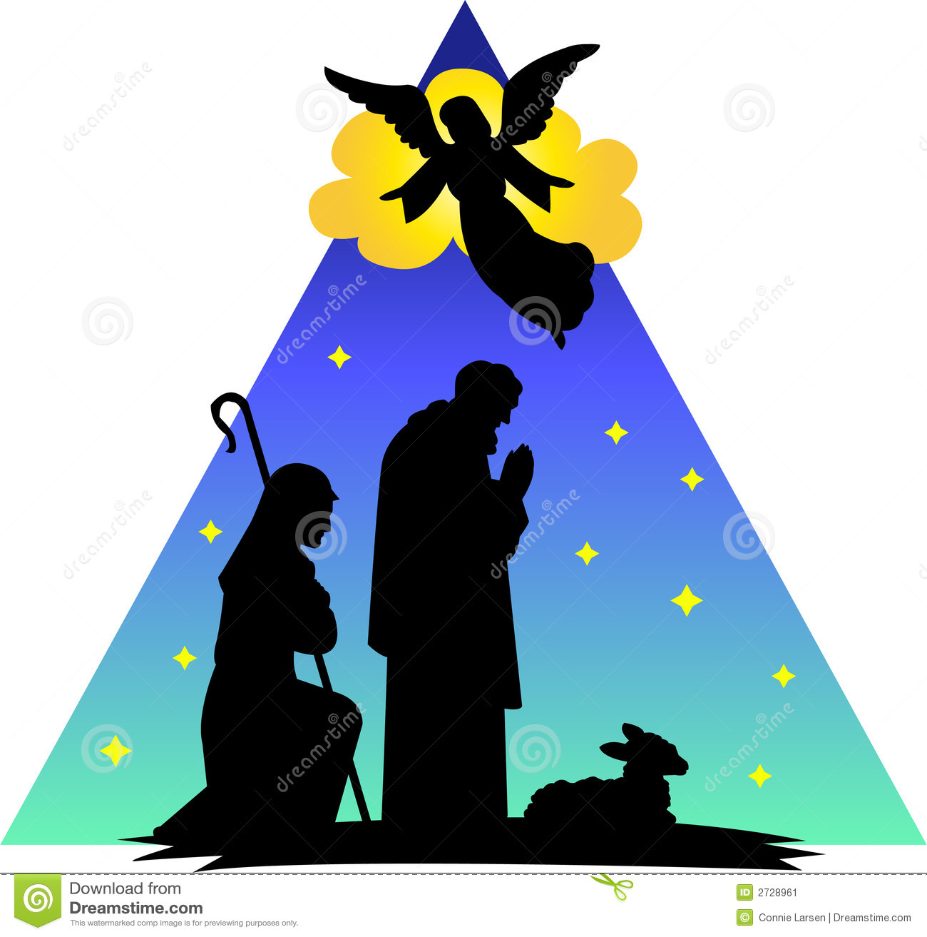 Illustration Of An Angel Announcing The Birth Of Christ To The