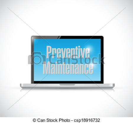 Laptop Preventive Maintenance Sign Message Illustration Design Over A