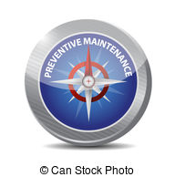 Preventive Maintenance Compass Sign Concept Stock Illustrations