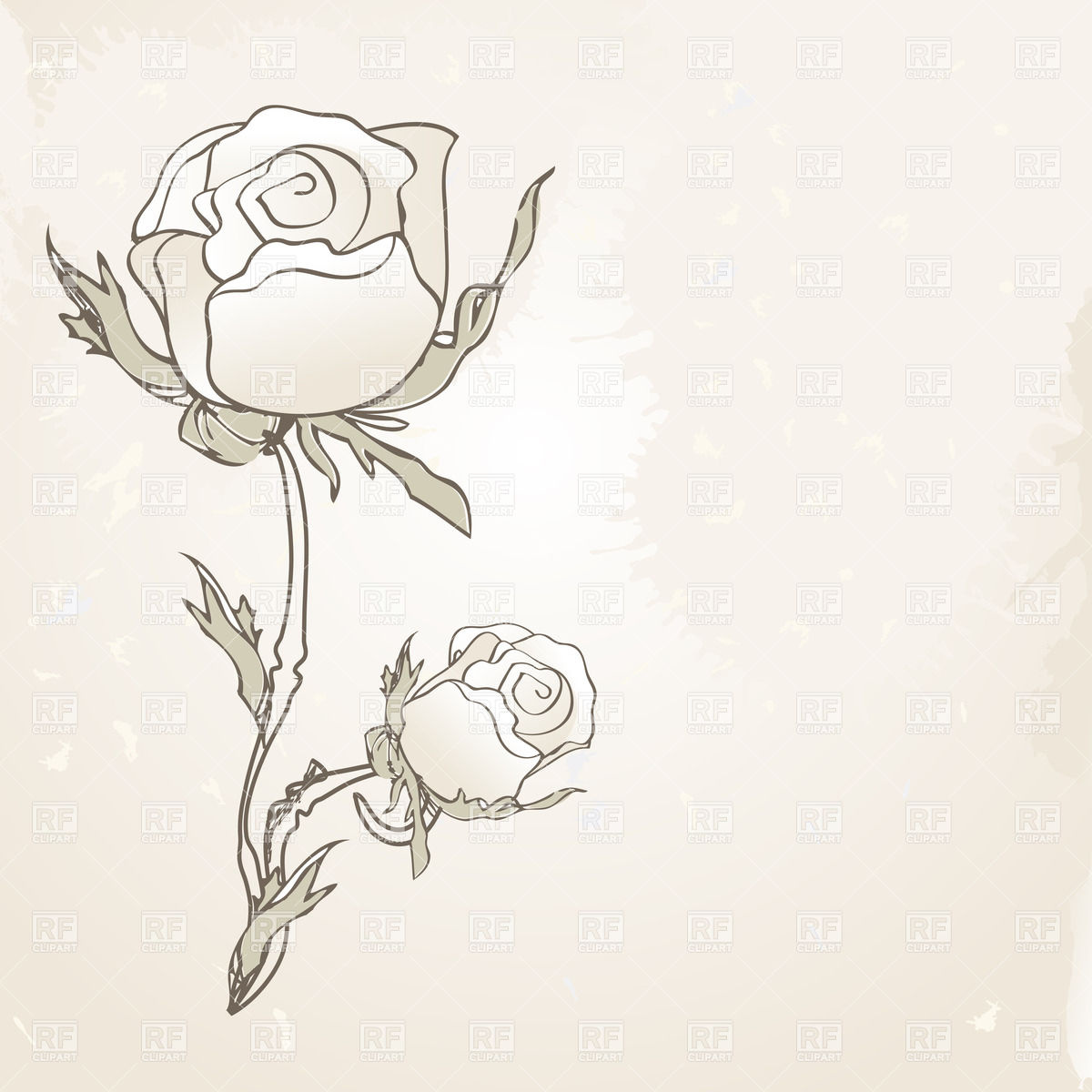 Retro Card With Hand Drawn Rose On Shabby Background 22628 Download