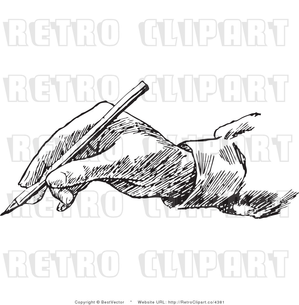 Retro Clipart Illustration Of Drawing Hand  This Drawing Stock Retro