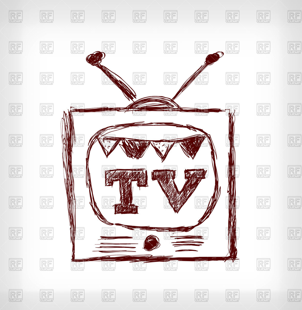 Retro Tv   Hand Drawn Style 75383 Download Royalty Free Vector