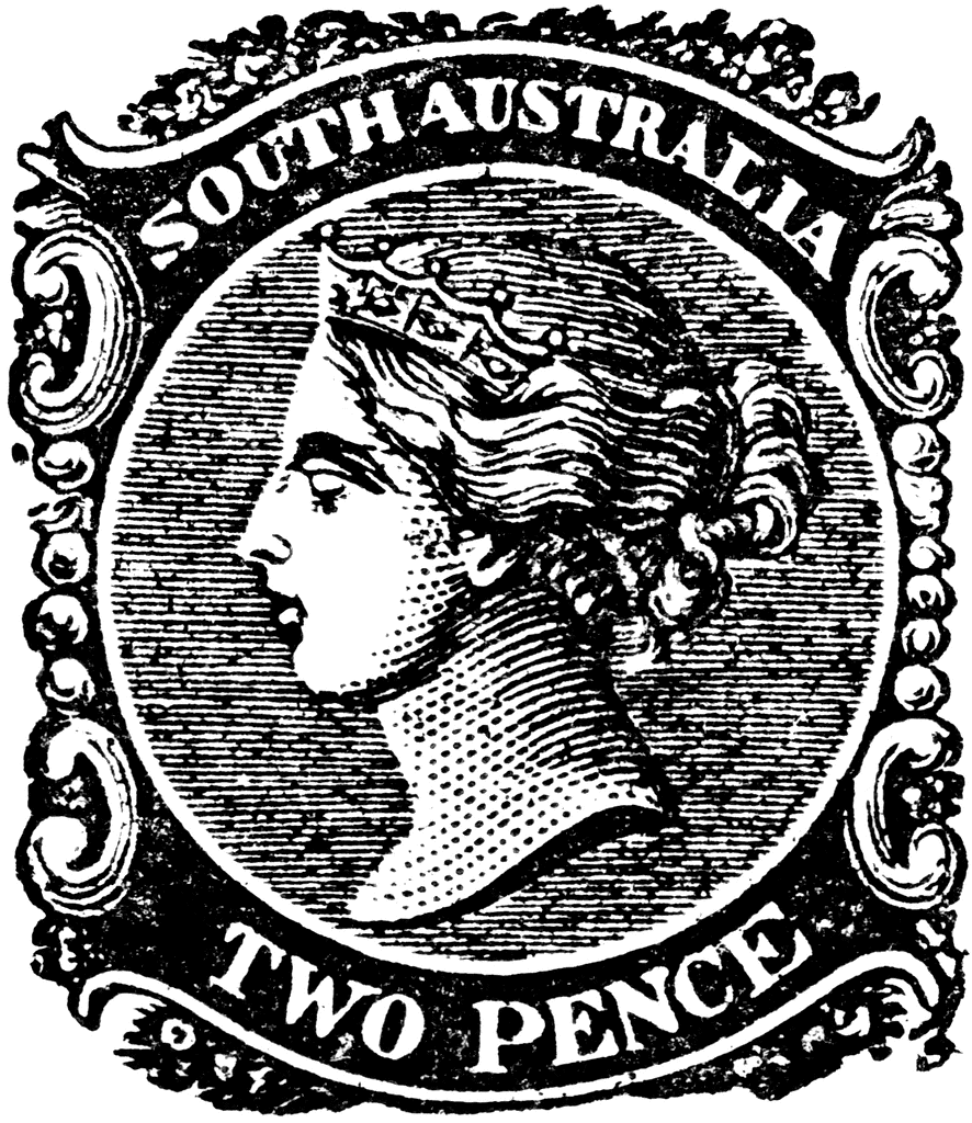South Australia Two Pence Stamp 1867 1868   Clipart Etc