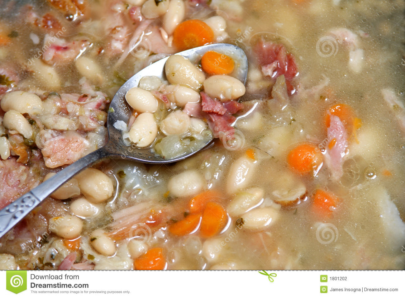 Spoon In Bean Soup  Stock Photography   Image  1801202