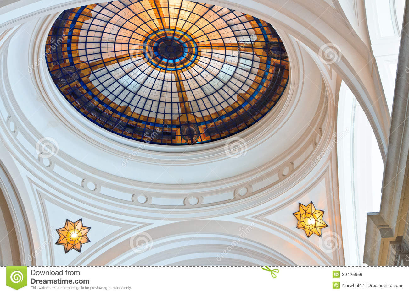 Stained Galss Skylight Dome In Sala S O Paulo Entrance Hall  Building