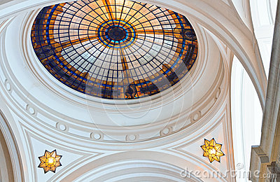 Stained Galss Skylight Dome In Sala S O Paulo Entrance Hall  Building    