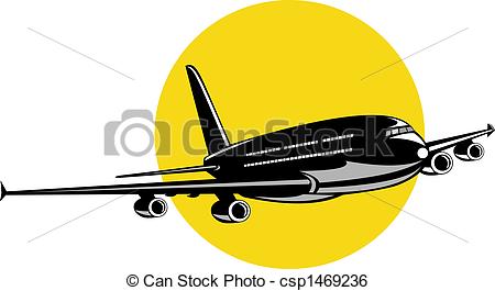 Stock Illustration Of Jumbo Jet Plane In Flight   Illustration On Air