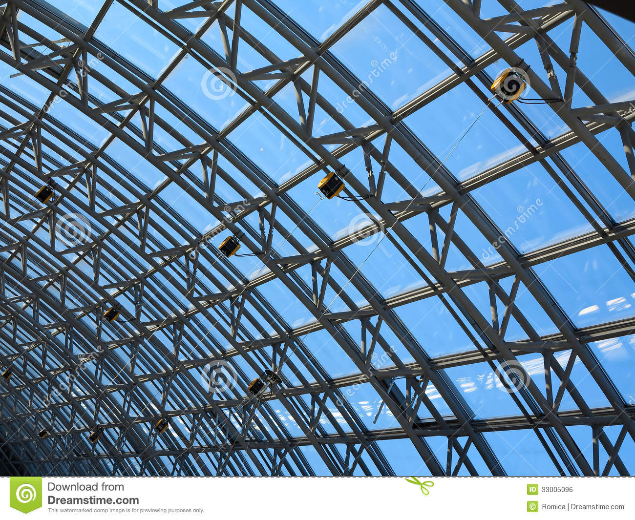 Structures Of Skylight Glass Roof Window Royalty Free Stock Image