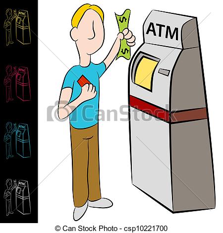 Vector   Bank Atm Money Kiosk Machine   Stock Illustration Royalty