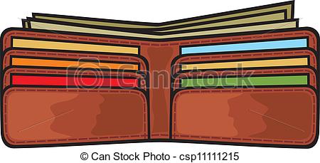 Vector Clip Art Of Open Wallet   Vector Illustration Of Open Wallet
