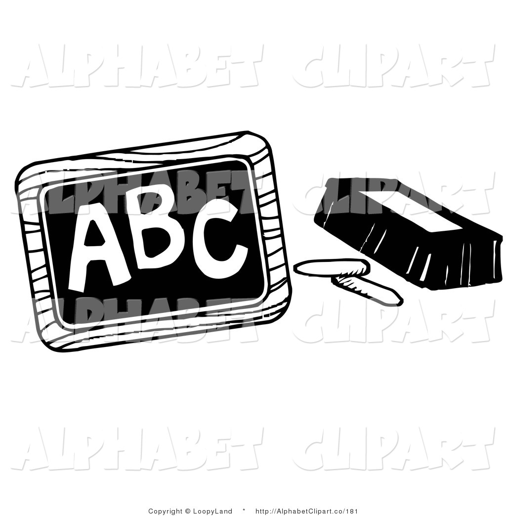 Vector Illustration Of A Black And White Chalk And An Eraser Beside A