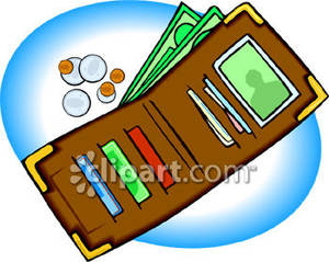 Wallet Clipart Open Wallet With Money And Coins Royalty Free Clipart    