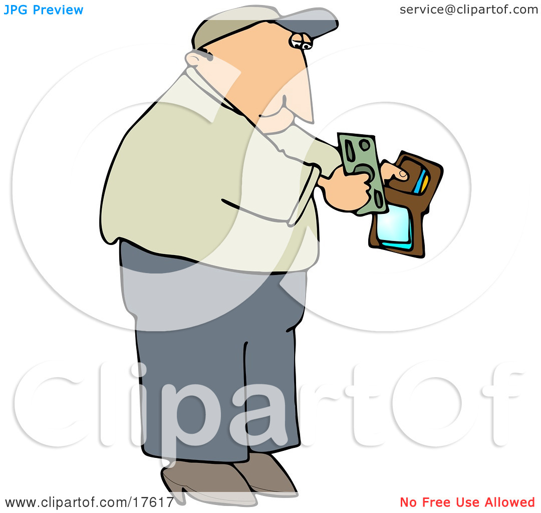 Wallet Open To Pull Out Cash To Make A Payment Clipart Illustration By