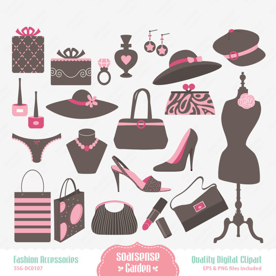 Accessories For Women Clipart Fashion Accessories Digital