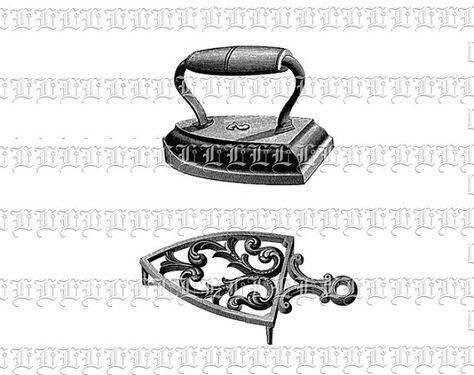 Antique Victorian Clipart Clothing Iron And By Luminariumgraphics  2