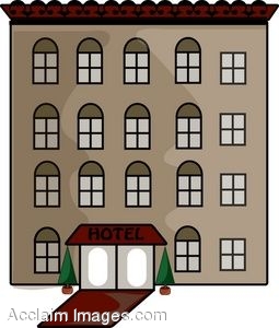 Clip Art Of An Old Fashioned High Rise Hotel Front  Clip Art
