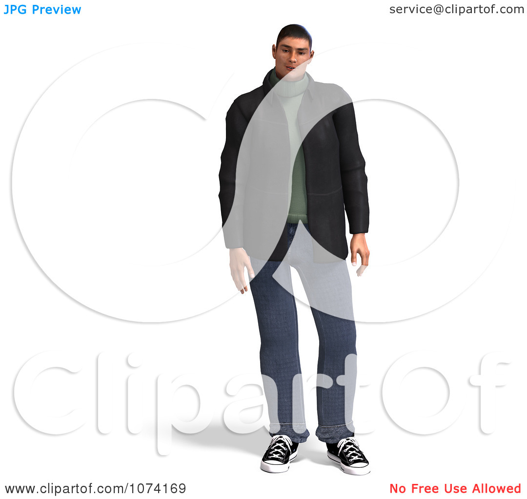 Clipart 3d Casual Man In Jeans   Royalty Free Cgi Illustration By