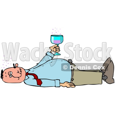 Clipart Illustration Of A White Man Laying On His Back After Passing