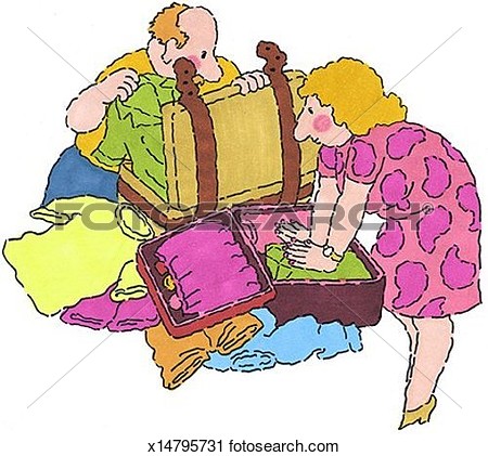 Clipart   Mr    Mrs  Packing For Trip  Fotosearch   Search Clip Art