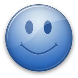 Glossy Blue Smiley Icon Png Clipart Image   Iconbug Com