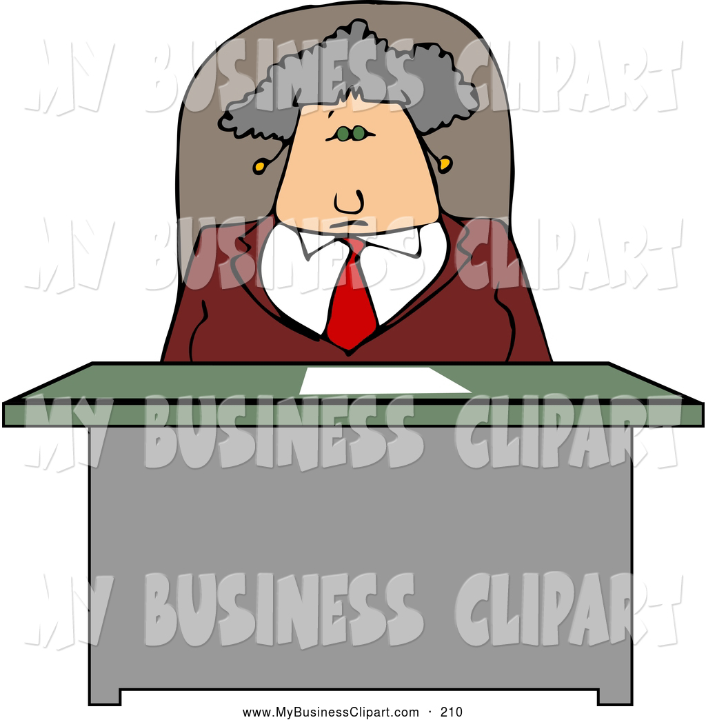Larger Preview  Clip Art Of A White Business Woman Sitting Behind Her