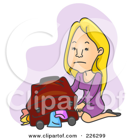 Royalty Free  Rf  Clipart Illustration Of A Woman Kneeling And Packing