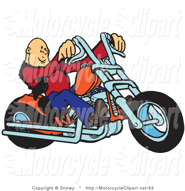 Transportation Clipart Of A Cool Bald Biker By Snowy    93