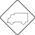     Truck Crossing Word Message Sign May Be Used As An Alternate To The