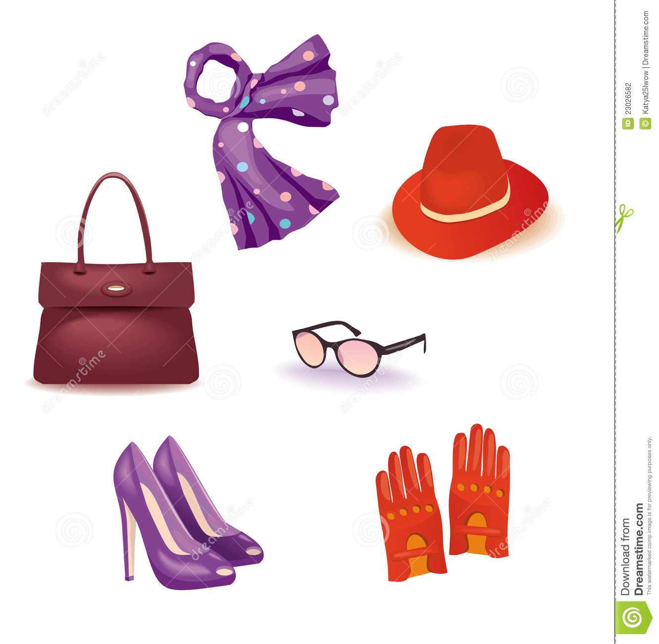 Vector Set Of Accessories For Women Stock Photography   Image