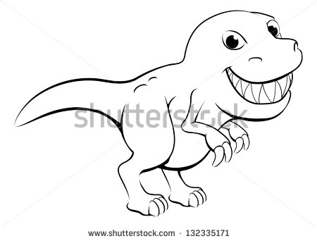 White Illustration Of A Happy Cartoon T Rex Dinosaur   Stock Vector