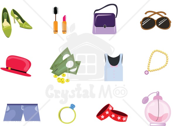 Women S Accessories And Fashion Icon Set  Vector    Crystalmoo Graphic