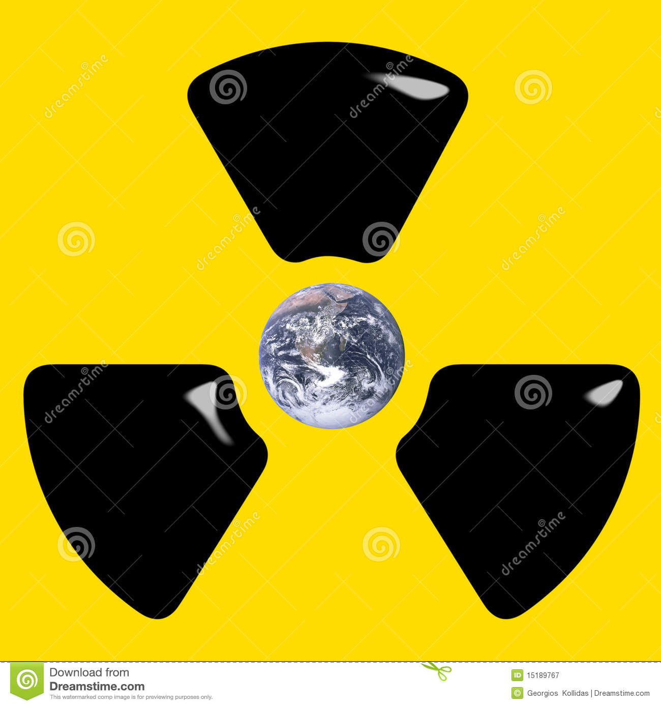 Atomic Bomb Threat Concept Featuring Earth Inside Nuclear Symbol