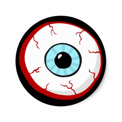Bloodshot Eye Ball Funny Cartoon Stickers