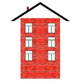 Brick Building Vector Illustration   Clipart Graphic