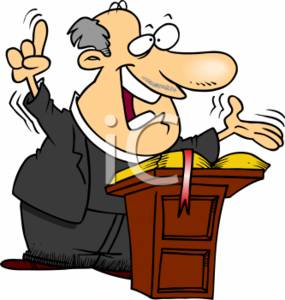 Cartoon Clipart Picture Of A Priest Speaking To His Church
