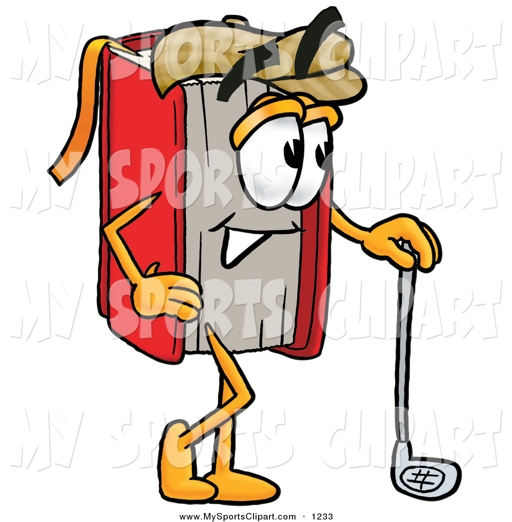 Clip Art Of An Outdoorsy And Happy Red Book Mascot Cartoon Character
