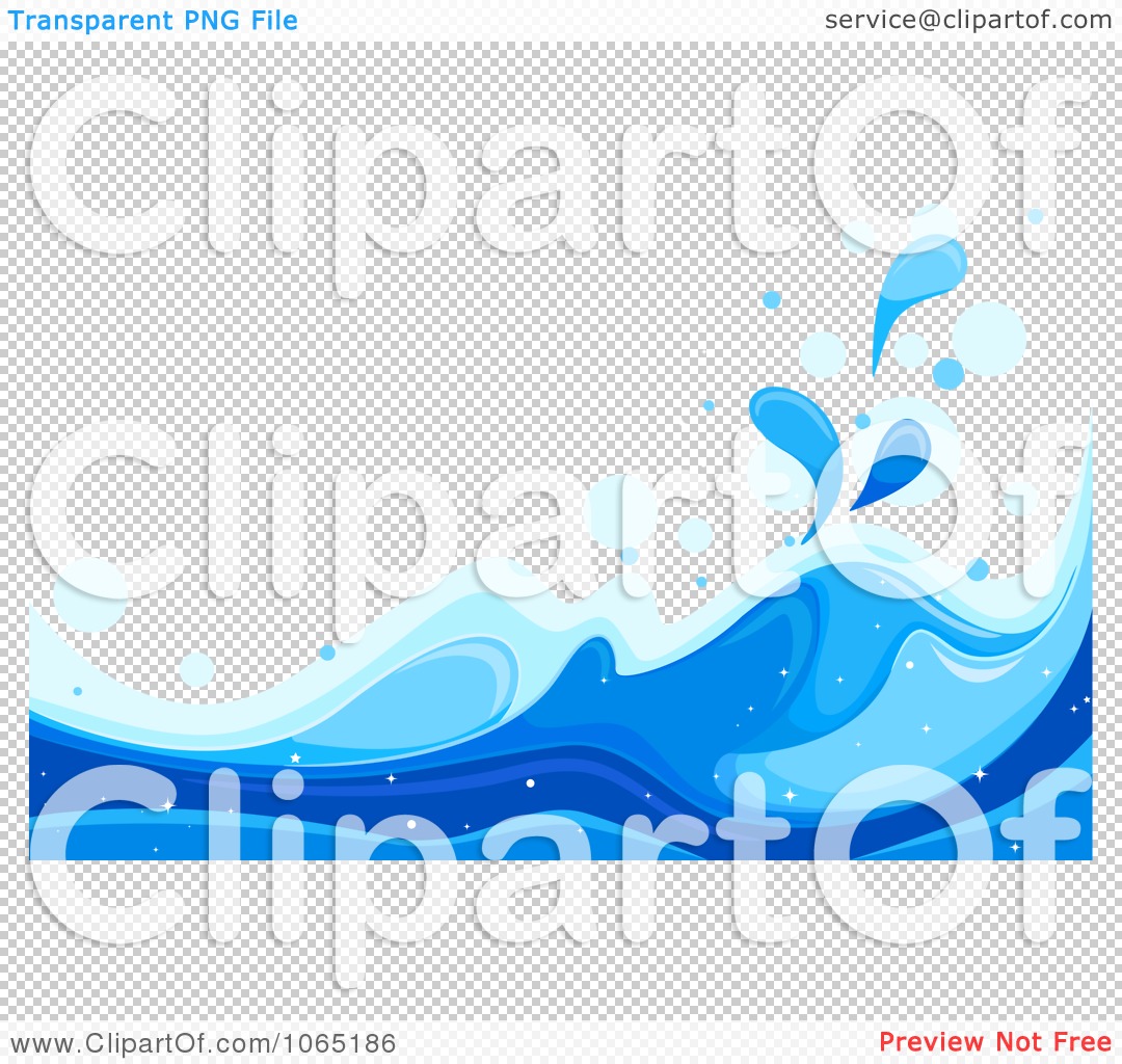 Clipart Blue Sea Waves Background 2   Royalty Free Vector Illustration