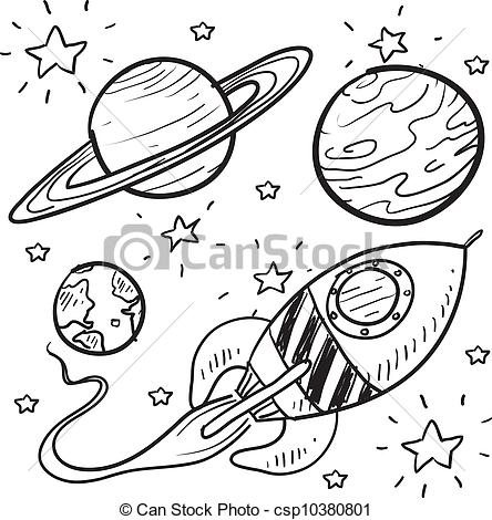 Clipart Of Science Fiction Objects Sketch   Doodle Style Science    
