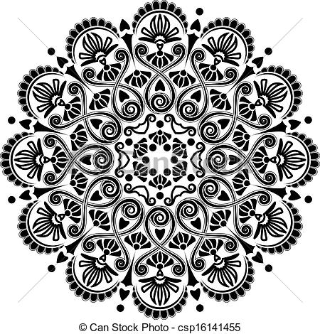 Clipart Vector Of Radial Geometric Pattern Csp16141455   Search Clip