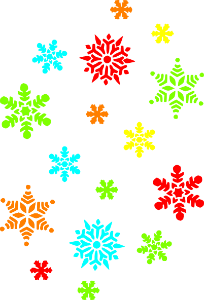 Colorful Snowflakes Clip Art